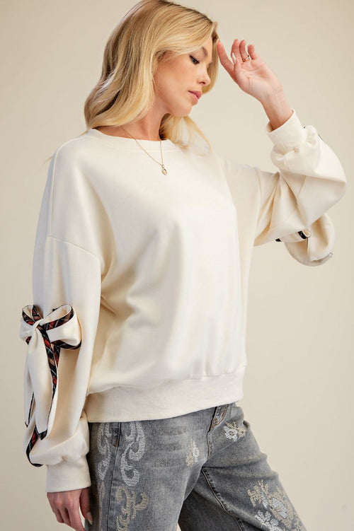 Champagne & Plaid Bow Top
