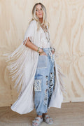Moonlit Prairie Fringe Duster | Boho Western Maxi Layer/Sinton, TX