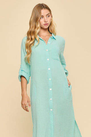Seafoam Breeze Button-Up