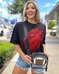 Black Football Chenille-Patch Stadium-Approved Clear Purse