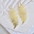 Brass Fern Leaf Earrings